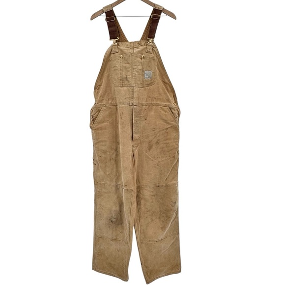Vintage 80s Carhartt Workwear Overalls Double Knee Union Tag Made USA | 42 x 30 - Picture 2 of 12